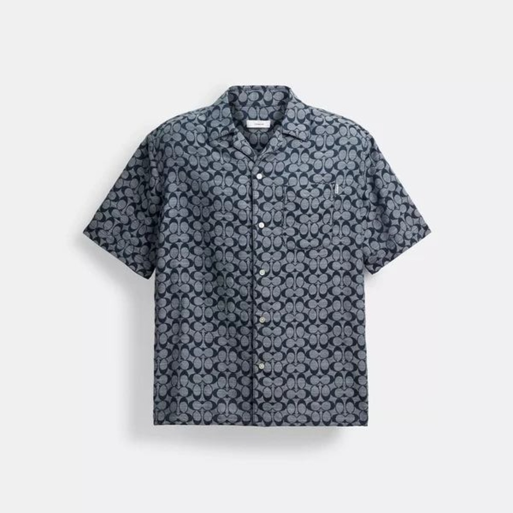 Coach Sig Camp Shirt Navy Size Large New With Tags